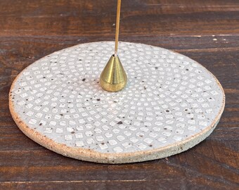 Ceramic Incense Holder - White Lotus