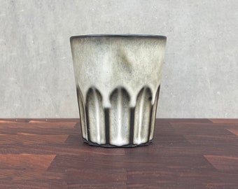 Black Porcelain Ceramic "Peak" Cup  -  Matte "Stone"