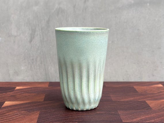 Porcelain "Dahlia" Tall  Cup  - Satin Jade