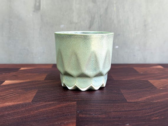 Porcelain Ceramic "Hex" Cup  - Satin Jade