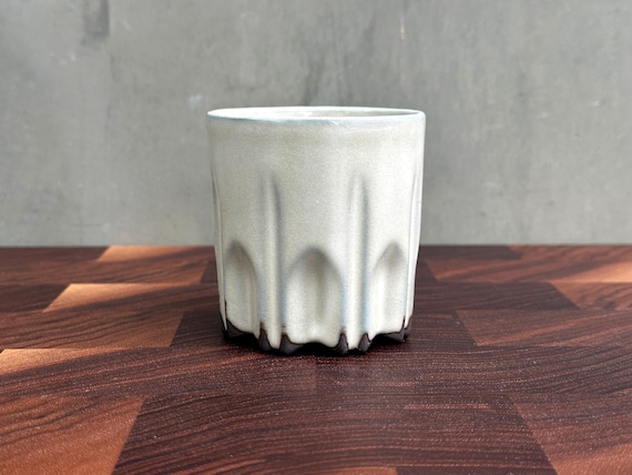 Black Porcelain Ceramic "Arch" Cup  - Cloud White
