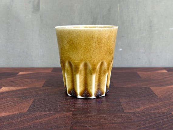 Porcelain Ceramic "Peak" Cup  -  Glossy Amber