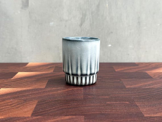 Black Porcelain Espresso Cup- Little Arrow - Satin Cloud