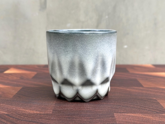 Black Porcelain Ceramic "Hex" Cup  - Clouds