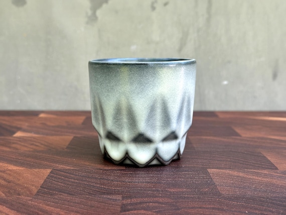 Black Porcelain Ceramic "Hex" Cup  - Clouds