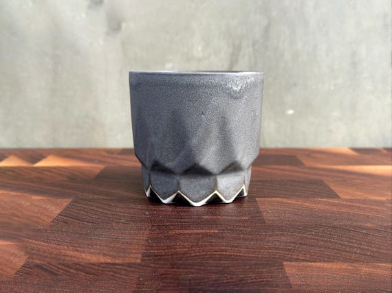 Porcelain Ceramic "Hex" Cup  - Cashmere Charcoal