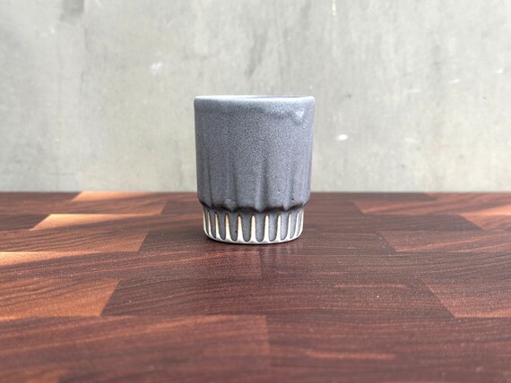 Porcelain Espresso Cup- Little Arrow - Glossy Gray