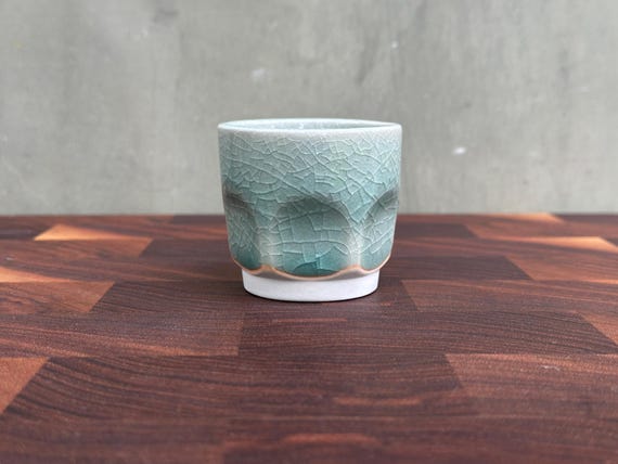 Porcelain Espresso Cup  - Glossy Crackle Celedon