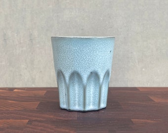 Black Porcelain Ceramic "Peak" Cup  -  Satin Speckled Blue