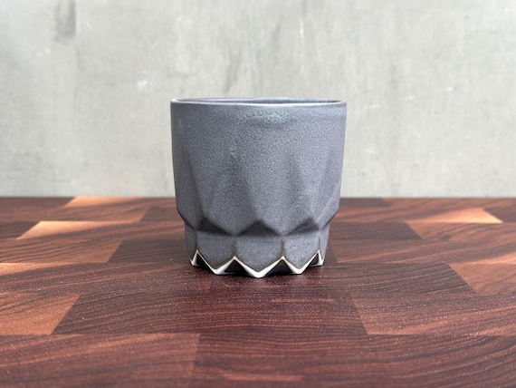 Porcelain Ceramic "Hex" Cup  - Cashmere Charcoal