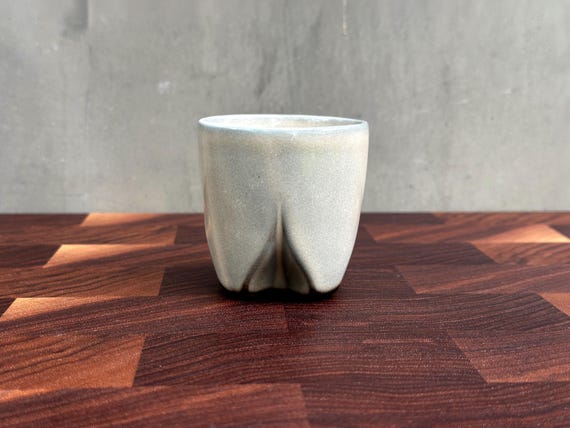 Black Porcelain Espresso Cup - Little Ginkgo- Cream Coffee