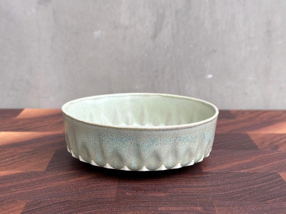 Black Porcelain Ceramic Little "Flame" Bowl  -  Satin Jade