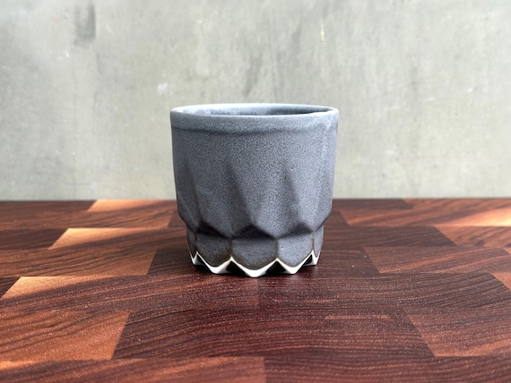 Porcelain Ceramic "Hex" Cup  - Cashmere Charcoal