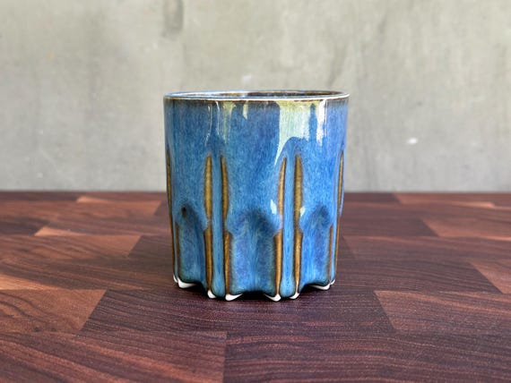 Porcelain Ceramic "Stealth Peak" Cup  - Glossy Denim