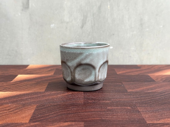 Black Porcelain Espresso Cup  - Brown/ Blue
