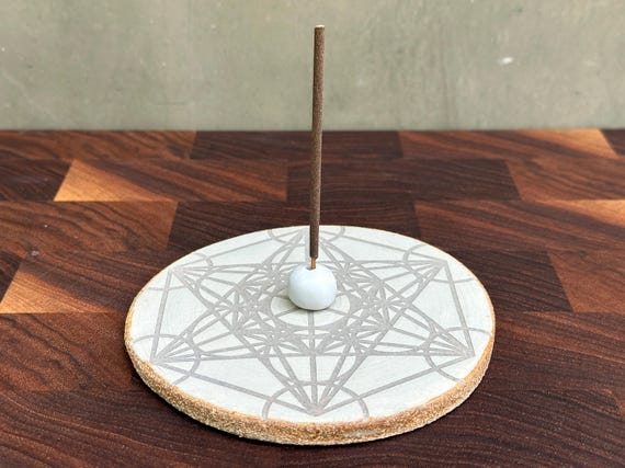 Ceramic Incense Holder - Metatron • White