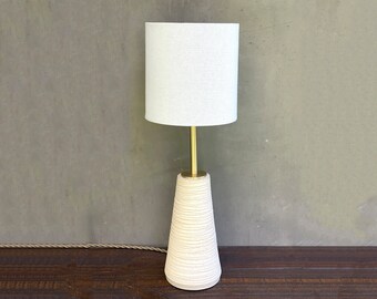 Ceramic Lamp Carved & Unglazed