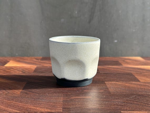 Black Porcelain Espresso Cup  - Eggshell