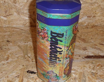 Large tin can, painting, benedictine collector's box