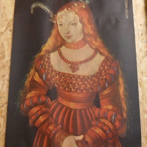 Plakat Gemäldereproduktion Ausstellung Lucas Cranach Galerie Weimar Schlossmuseum Bild 1