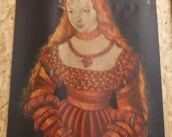 Plakat; Gemäldereproduktion; Ausstellung Lucas Cranach Galerie Weimar Schlossmuseum