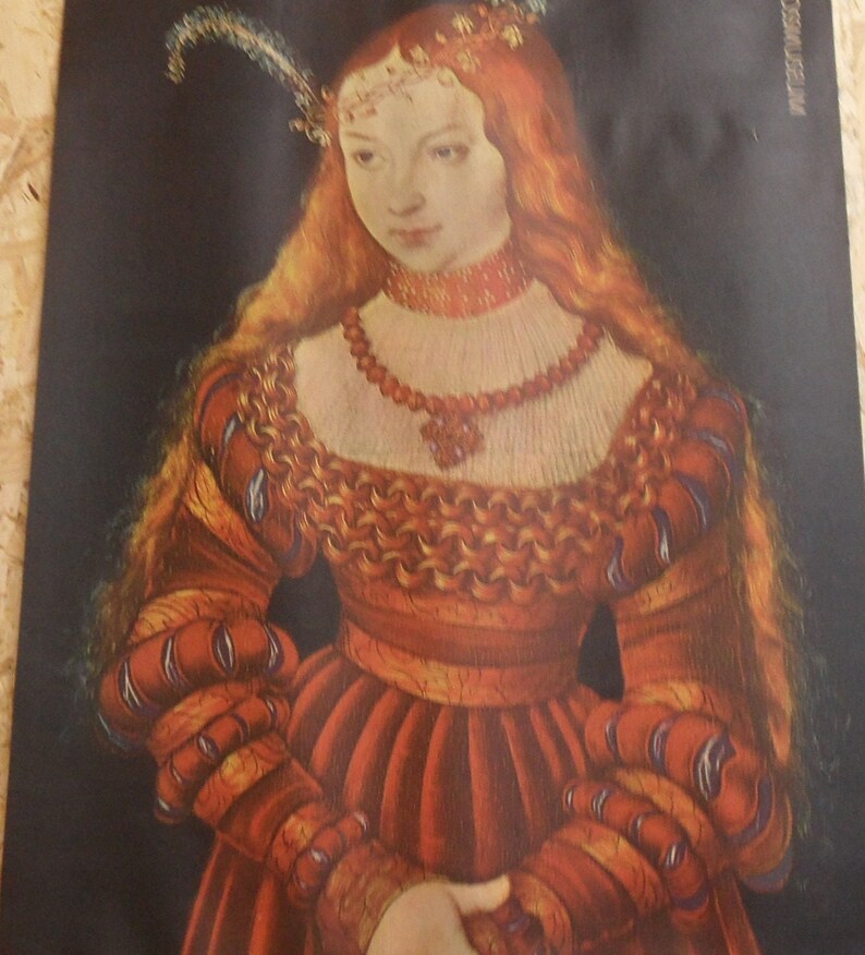 Plakat Gemäldereproduktion Ausstellung Lucas Cranach Galerie Weimar Schlossmuseum Bild 2