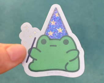 frog sticker frog lover gift stickers stationary glitter laminate bullet journal stickers Glitter Mushroom sticker notepad stickers