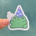 Cute Wizard Frog Sticker - Glitter, Vinyl, Waterproof, Fade Proof