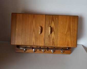 Hanging cupboard wall cupboard kitchen cupboard 30s vintage shabby wooden cupboard hooks