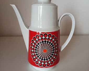 Cafetière Winterling Schwarzenbach années 70 vintage flower power porcelaine