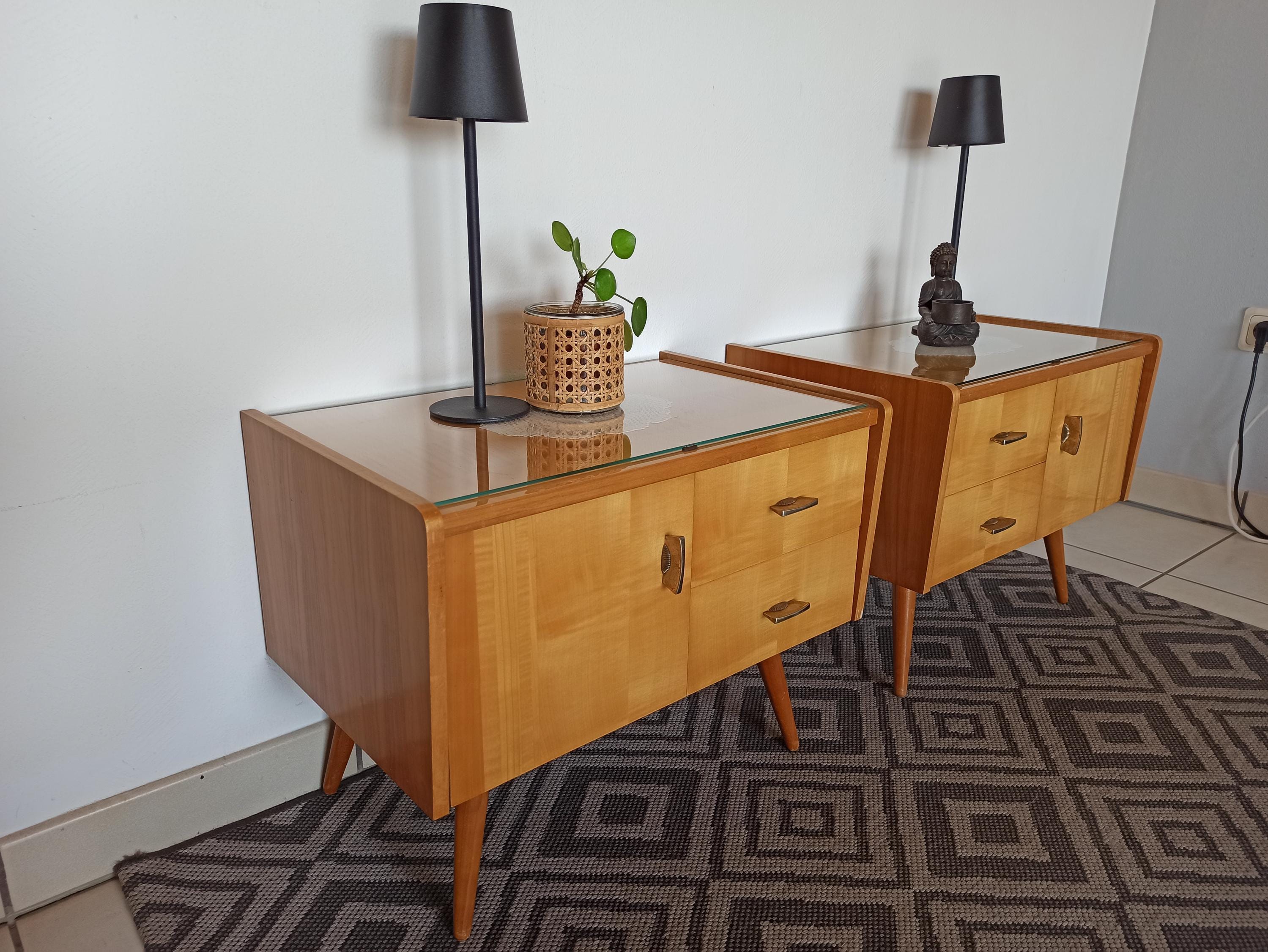 Modway Render Nachttisch Im Mid-Century Design – Anthrazit, Mit 2 Schubladen, 48 X 53 Cm