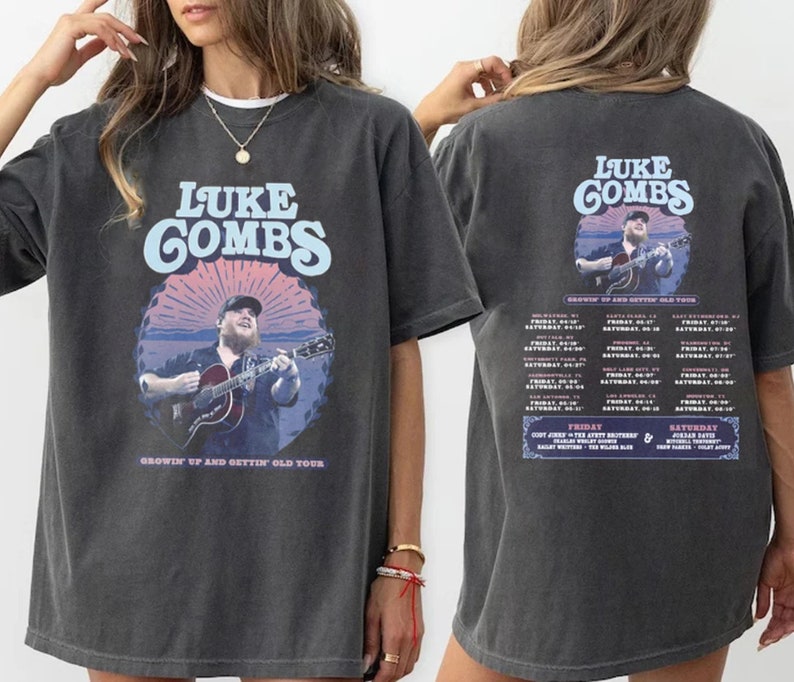 Luke Combs Growing up and Getting Old 2024 Tour Tshirt, Luke Combs