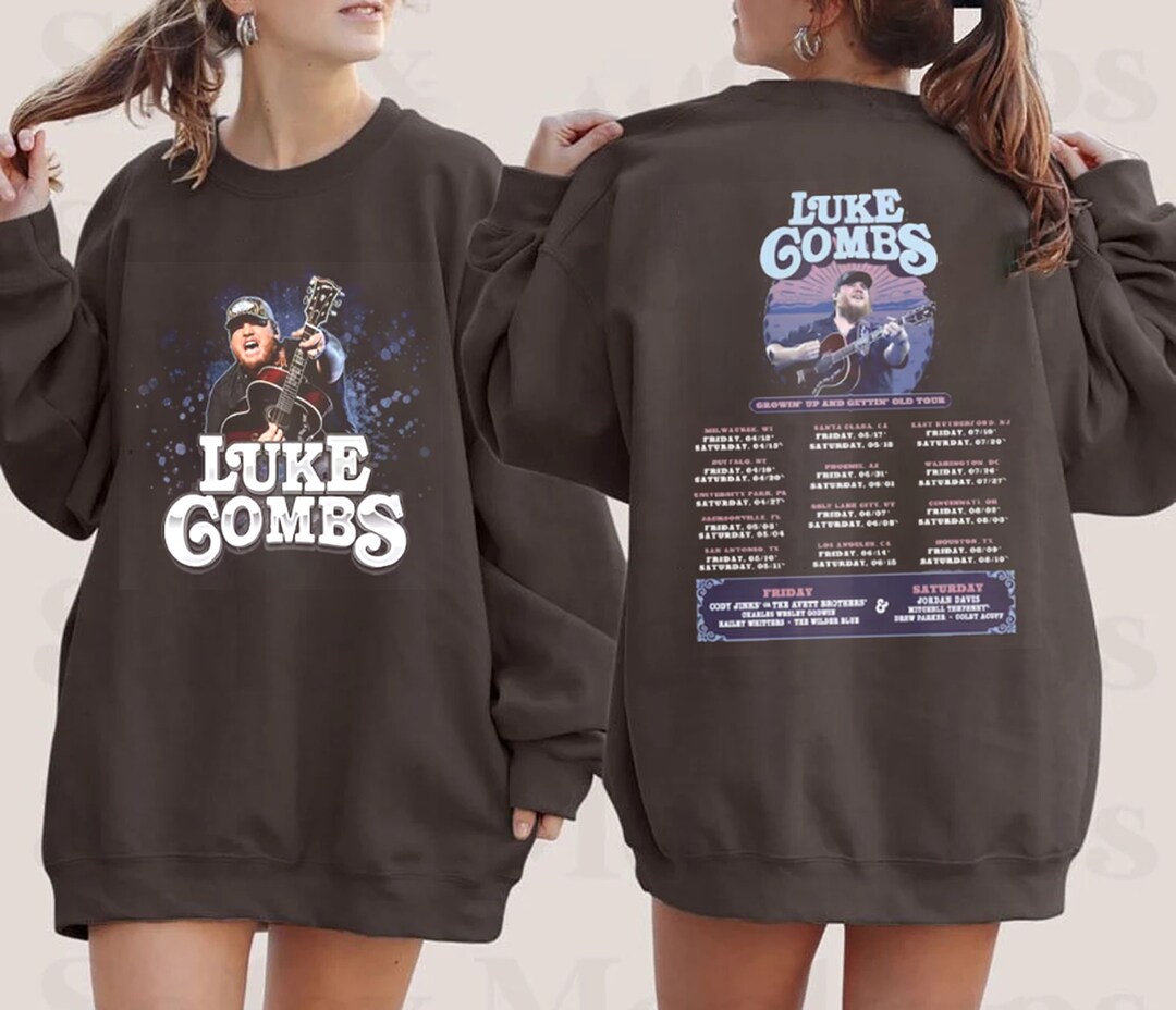 Luke Combs 2024 Tour Growing up and Getting Old Tshirt, Luke Combs