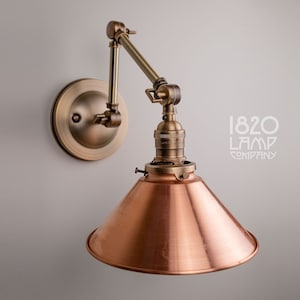Articulating Gallery Wall Sconce (No. 8) [Edison Style – Arts & Crafts – Swing Arm Sconce – Bedside Light – Kitchen – Bathroom Lighting]