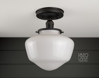 Edison Schoolhouse (No. 8) Semi-Flush Mount [Ceiling Light Fixture]