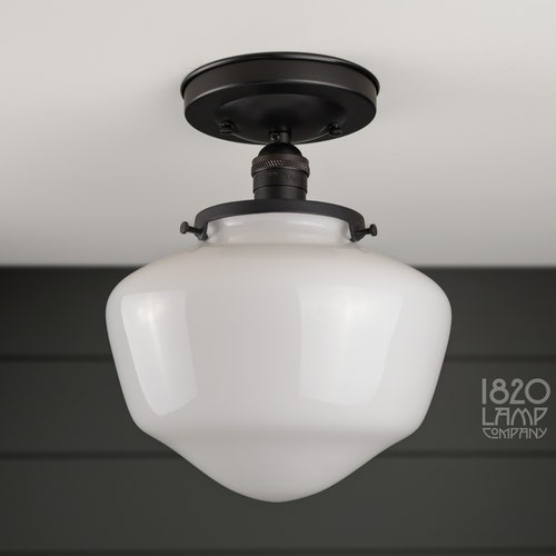 10 Schoolhouse Flush Mount Ceiling Light Fixture Mid Etsy