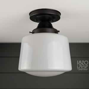 Schoolhouse Drum (No. 8) Semi-Flush Mount [Ceiling Light Fixture]