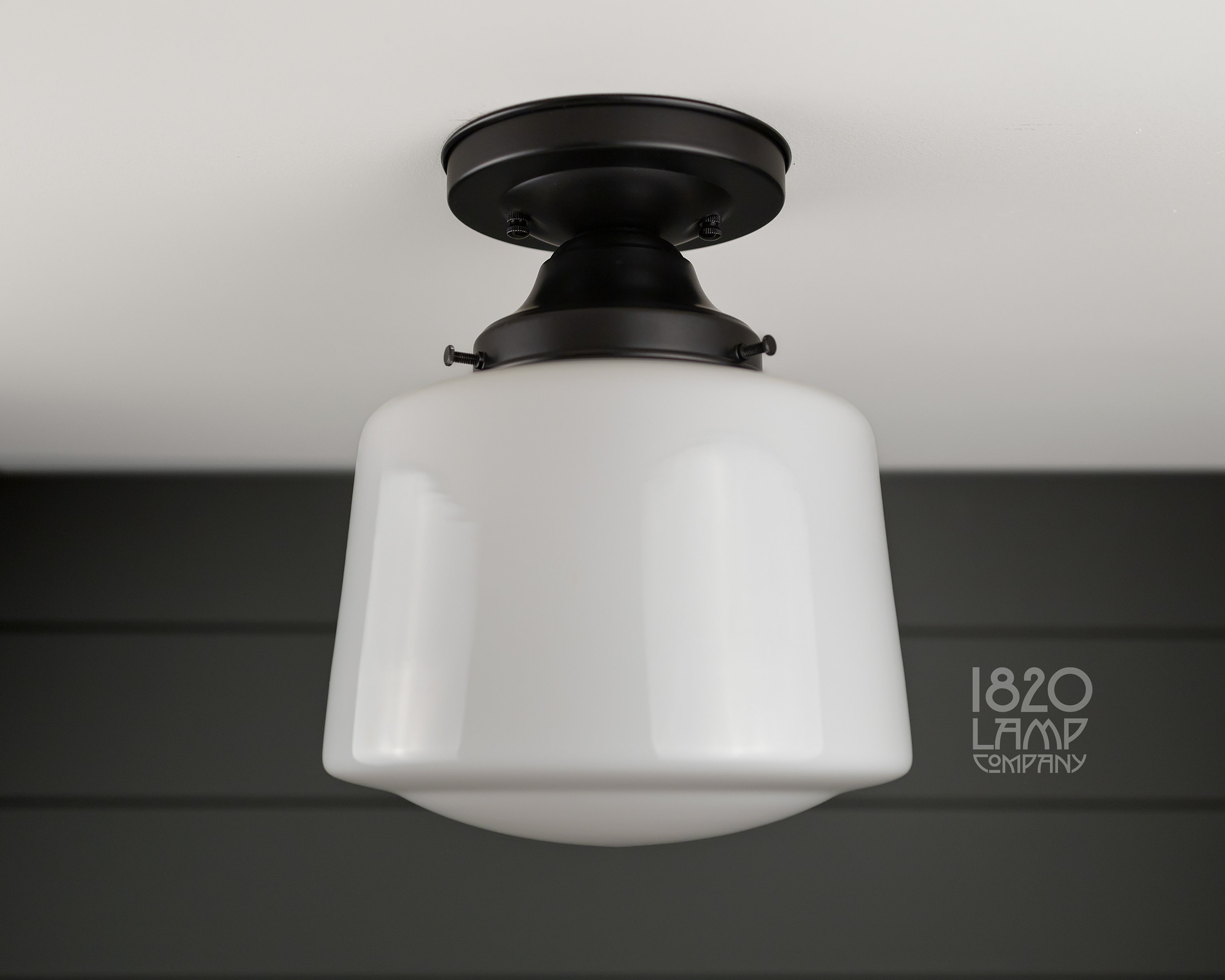 Schoolhouse Drum No. 8 Semi Flush Mount Ceiling Light Fixture