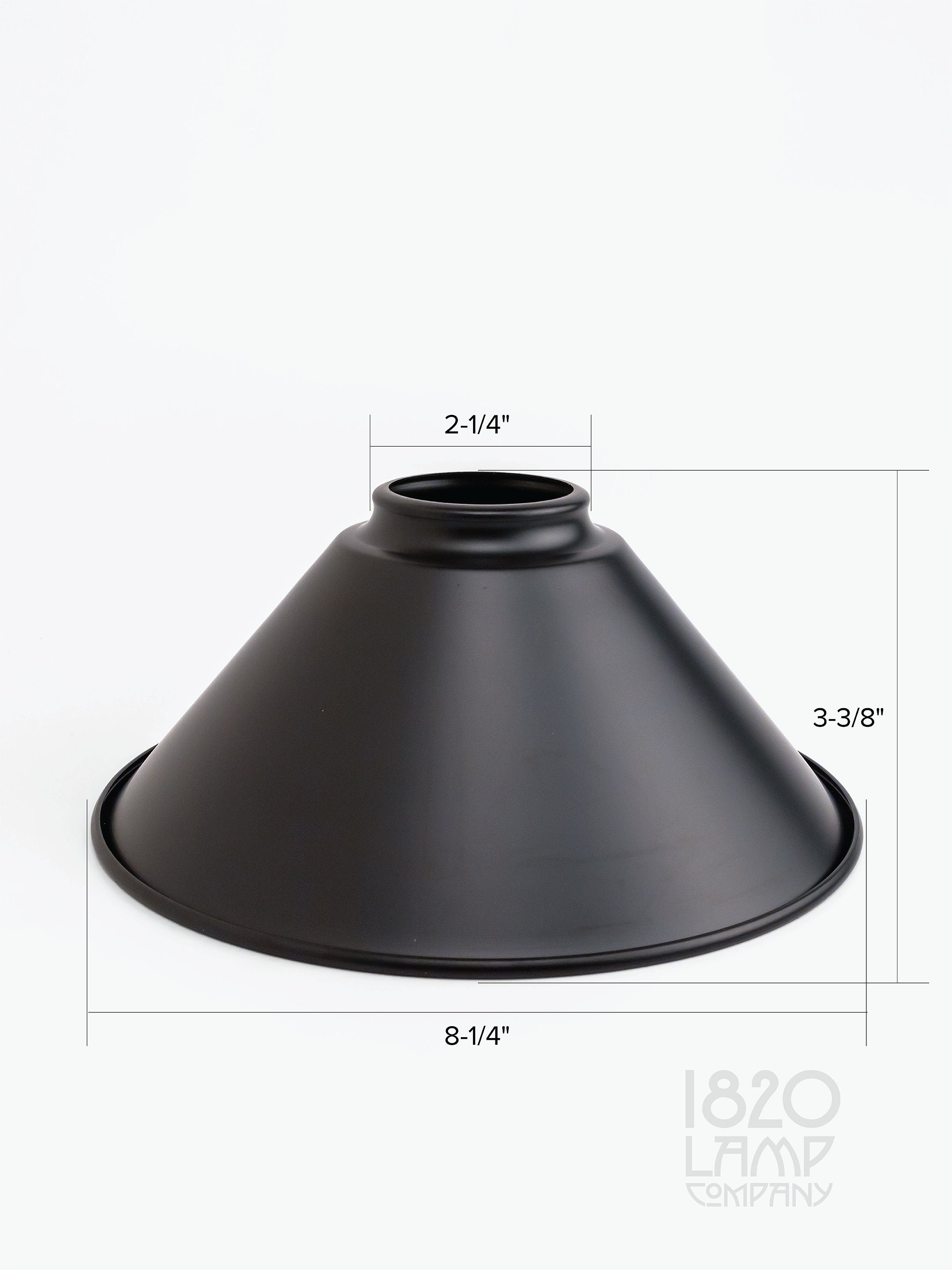 2-1/4 in. Fitter Small Matte White Metal Cone Pendant Lamp Shade