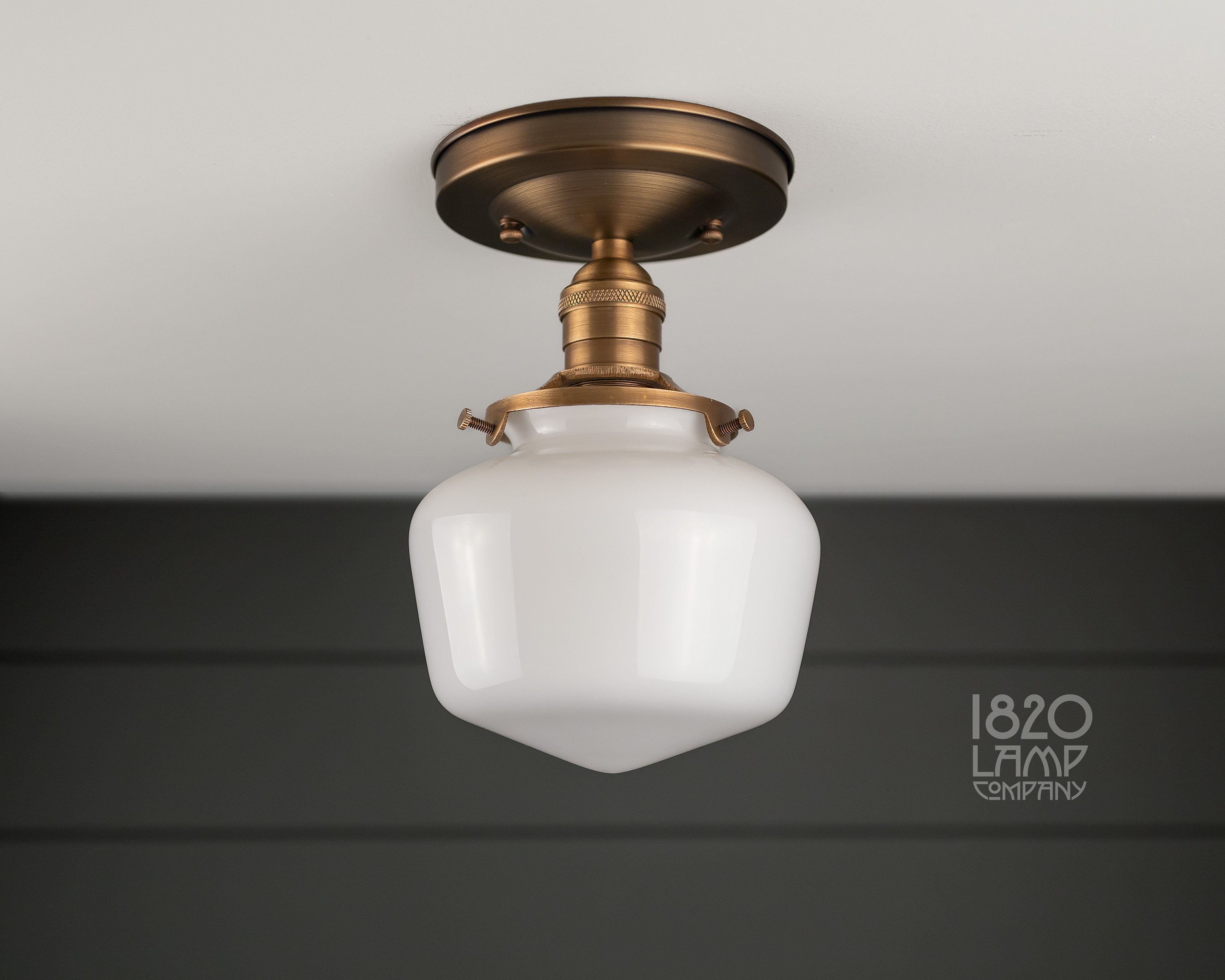 Edison Mini Schoolhouse (no. 6) Semi-flush Mount [ceiling Light Fixture] -  Etsy, image size:3000x2400