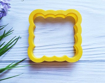 Gegolfde of geschulpte Plaque / Frame Cookie Cutter