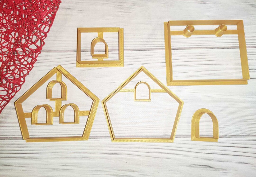 5 Piece Gingerbread House Cookie Cutter Set / Set of Cutters 5 Etsy