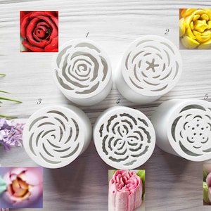 Mondstukset van 5 stuks 5 cm en 4 cm Ladge Tulpmondstuk Gebak Taart Icing Piping Decoreren Mondstuk Tips Koppeling Cupcake Desserts Decoreren afbeelding 1