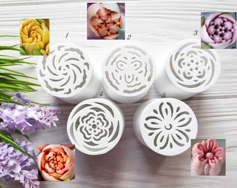 Nozzle Set 5cm for Icing Piping Nozzles Plastic Decorating Tips 5 pcs Decorating Tools Cake Decorating Buttercream and Marshmallow Flowers