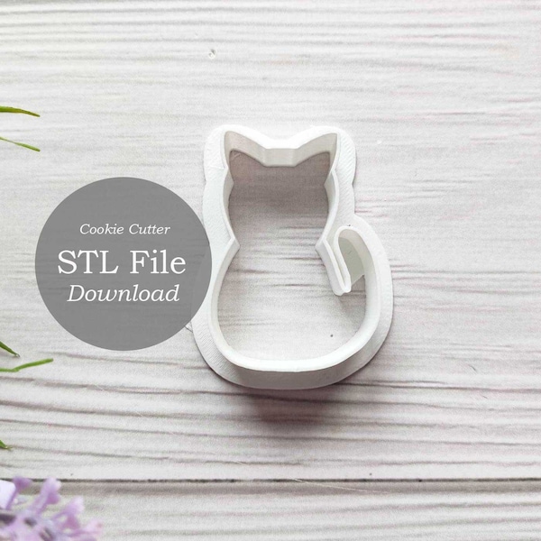 Cat cookie cutter stl File Instant Download | Cat Pet Shape Cookies DIY | Cat Birthday treats DIY/ STL Cookie Cutter File