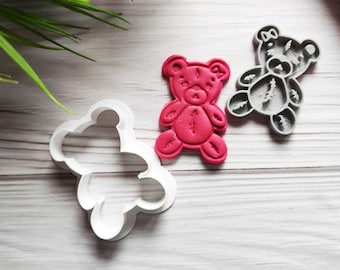 Teddy Bear Cookie Cutter and Stamp: Baby Shower Embosser, 3 Sizes