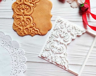 Lace Pattern Cookie Stamp: Vintage Fondant Embosser