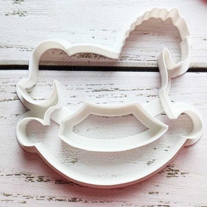Koekjesvorm voor paard, koekjesvorm voor hobbelpaard, koekjesvorm stokpaard, fondantvorm, koekjesvormpje stempel, 3D-geprint koekjesvormpje
