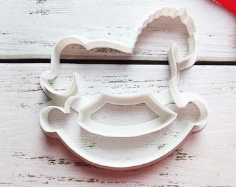 Rocking Horse Cookie Cutter: 3D Printed PLA, Fondant Cutter