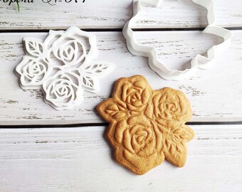 Cortador de galletas con forma de rosa - Sello